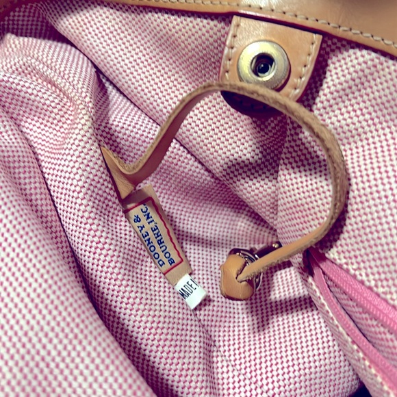 🦆 DOONEY & BOURKE YELLOW FLORAL DAHLIA VARIABILIS SHOPPER TOTE CANVAS LEATHER - Picture 9 of 10